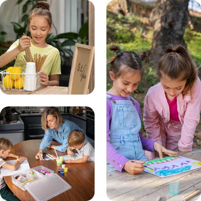 Students engaged in hands-on learning activities, representing how The Nest at Palm Valley gives students the best education so they can be their best